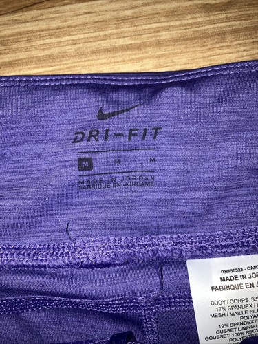 Nike Dri-Fit Leggings Women’s medium Purple Stretch Elastic Waist Running - Picture 2 of 5