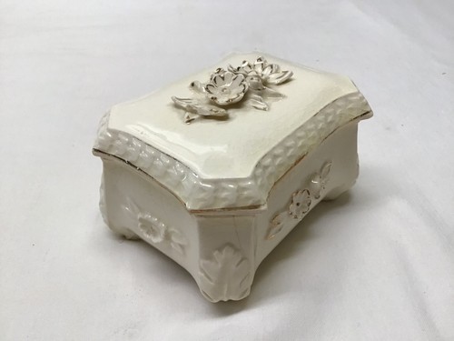Vintage Kommode Box und Deckel mit Blumen mit Goldrand - Made in Japan - Bild 6 von 16