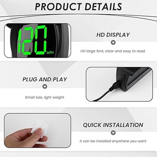 GPS HUD Head Up Display Speed MPH Universal Digital Speedometer Car Truck Auto - Picture 6 of 15