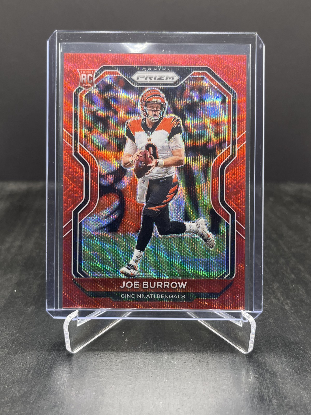 2020 Panini Prizm Football Joe Burrow RC Rookie Red Wave 060/149 #307