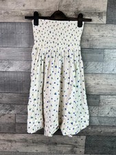 Urban Outfitters BDG Mini Dress SIze Small Ivory Blueberry Bandeau Smocked