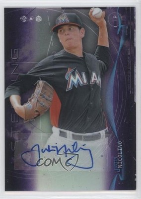 2014 Bowman Sterling Prospect Purple Refractor 42/50 Justin Nicolino Auto tj0