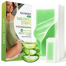Wax Strips for Hair Removal Kit: 60 Pieces 40 Body & 20 Facial Waxing Strips for