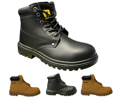 Men's Genuine Leather Steel Toe Cap Safety Work Boots Ladies