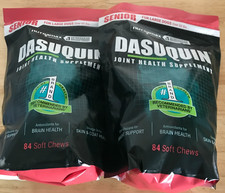 2 DASUQUIN JOINT HEALTH SUPPLEMENT SENIOR LARGE DOGS 60LBS OVER 84 X2 168 CHEWS 