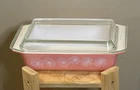 Pyrex Vintage 2 Qt Covered Rectangular Casserole Dish Pink Daisy With Lid