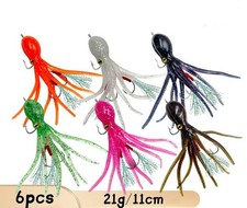 6PCS Soft Jig Head Fishing Lure Artificial Bait Hook Swimbait Plastic Worm Trout
