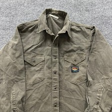 Rasco Work Shirt Mens Size 3XL Olive Green FR Flame Resistant Western Pearl Snap