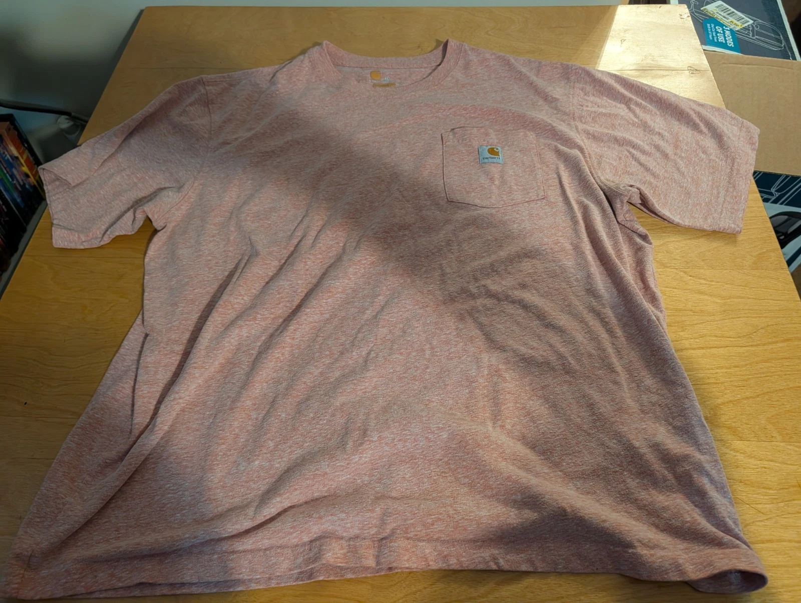 Carhartt Shirt Mens XL Short Sleeve Pocket Original Outdoors Pink/Salmon Color
