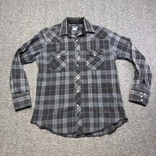 Vintage 90s Wrangler Thick Flannel Pearl Snap Western Shirt Size Medium Flaws