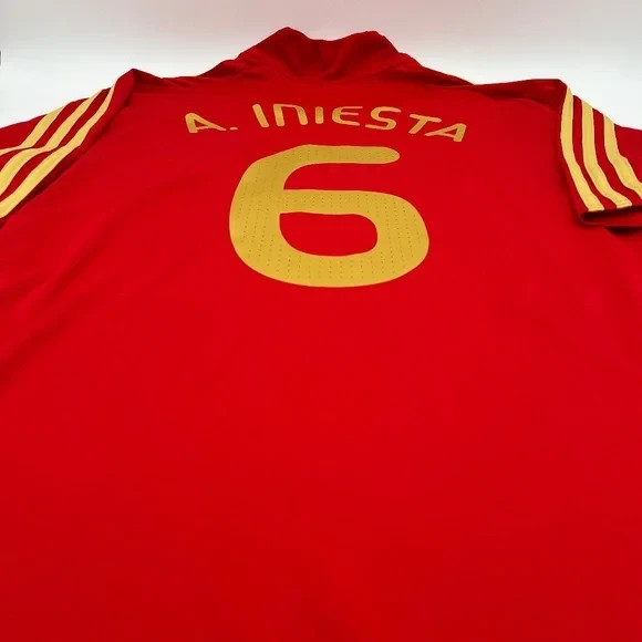 Iniesta #6 Spain 2007/2008 Home ORIGINAL Adidas VTG Rare Soccer