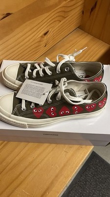 CONVERSE Chuck 70 Low X Comme Des Garçons PLAY Multi Heart Khaki 162973C Size 8