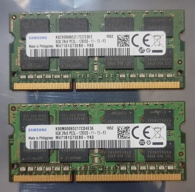 Samsung 16GB 2x8GB DDR3L 2RX8 1600MHz PC3L-12800S 204pin Laptop Arbeitsspeicher RAM