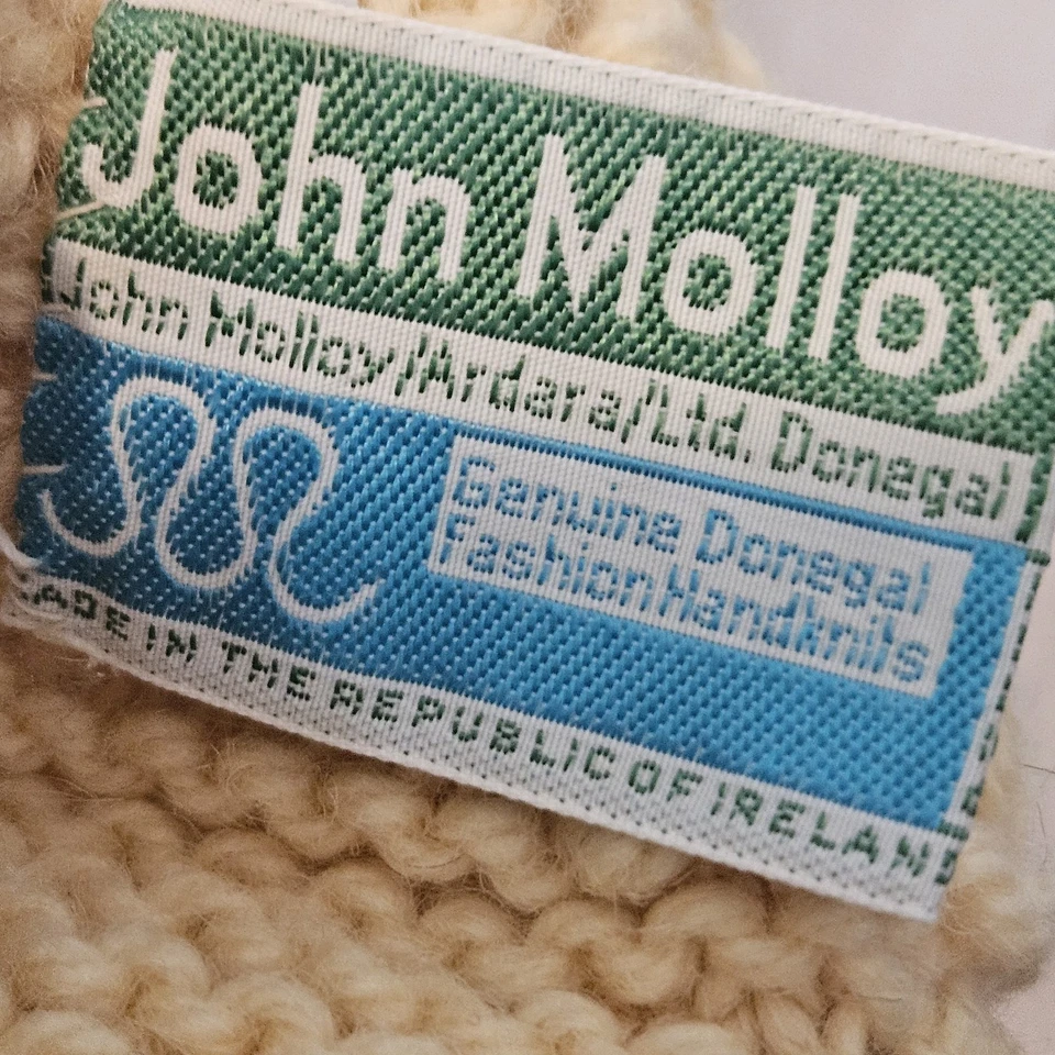 John Malloy Donegal Irlanda Crema Beige Lana Virgen Tejido a Mano Tam Boina Sombrero Foto 2 de 4