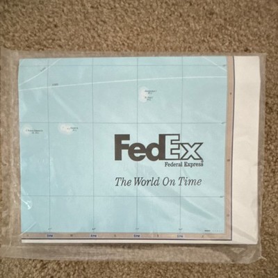  Vintage FedEx Express  World Map The World On Time 36x48 Sealed Logistics Map