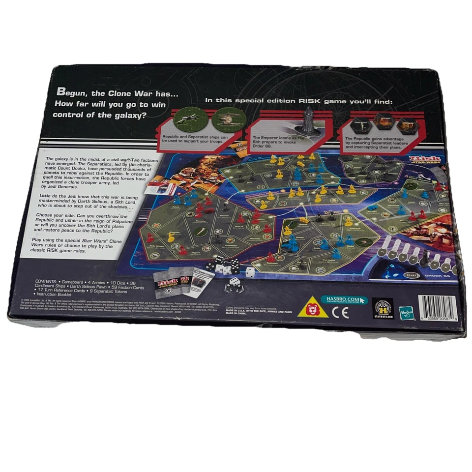 RISK STAR WARS CLONE WARS Edition The Game of Galactic Domination by PARKER 2005 - Image 2 of 4