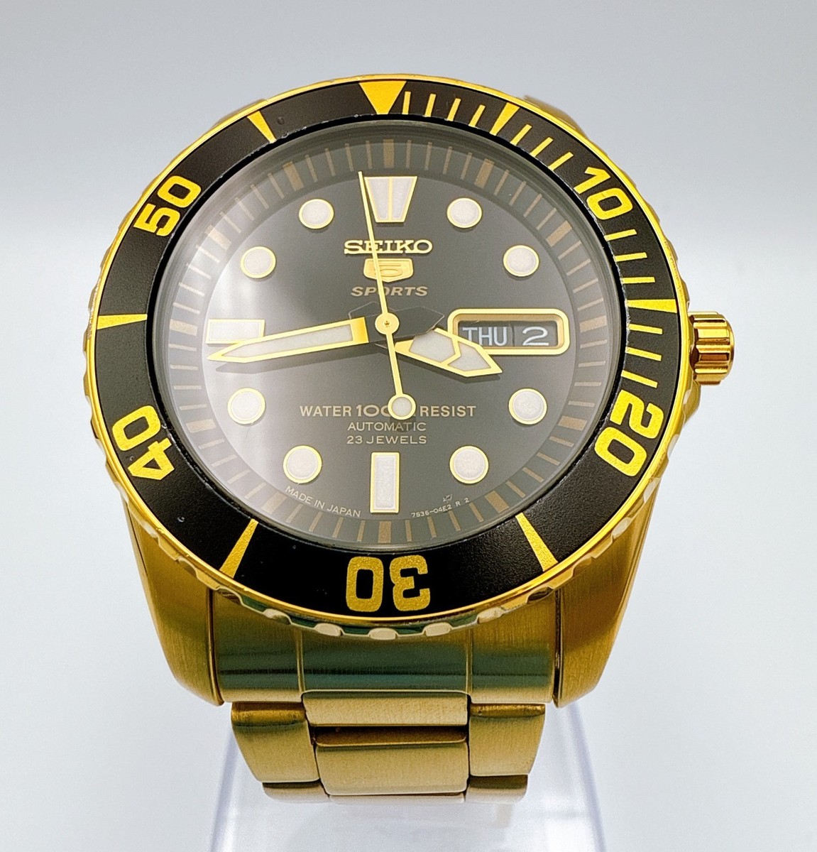 SEIKO 5 SPORTS 7S36-03C0 Automatic Day/Date Gold Watch JP Wrist