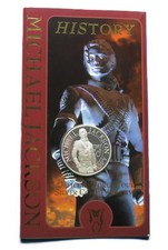 1996 Michael Jackson King of Pop Tour Music History Card plus 1oz Silver Round