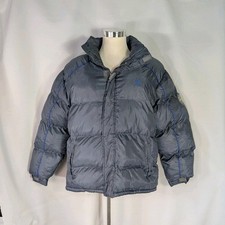 Abrigo de invierno Swiss Cross para hombre talla grande gris azul hinchado chaqueta con cremallera poliéster