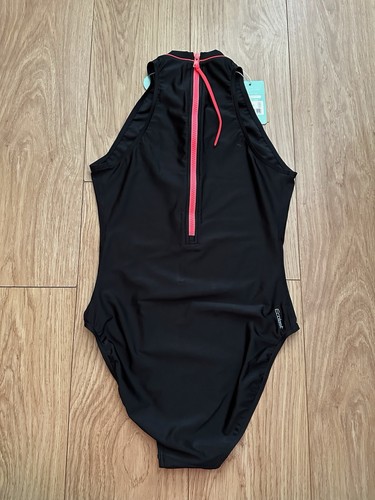 Traje de baño de una pieza con cremallera con cable Zoggs para mujer Reino Unido 14 38 pulgadas negro/coral/ecoracional - Imagen 6 de 10