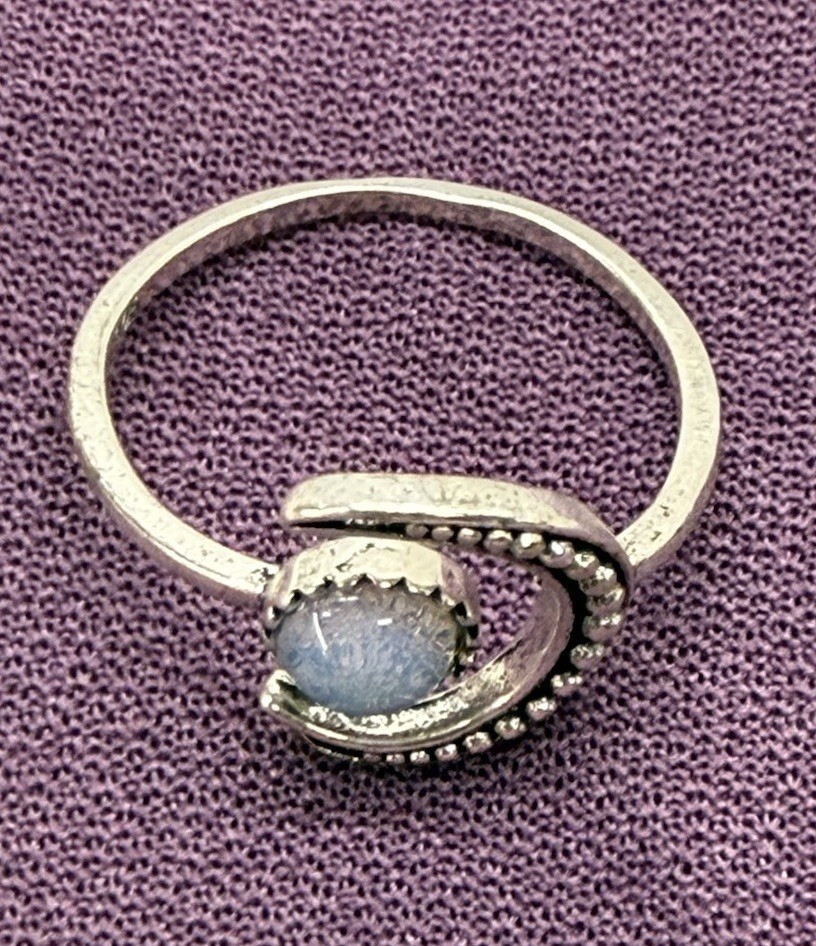 Adjustable Rainbow Moonstone Ring 925 Silver Hand… - image 2