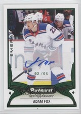 2021-22 Parkhurst Stars Emerald Ice Achievement Autos 2/5 Adam Fox #246 Auto i9i