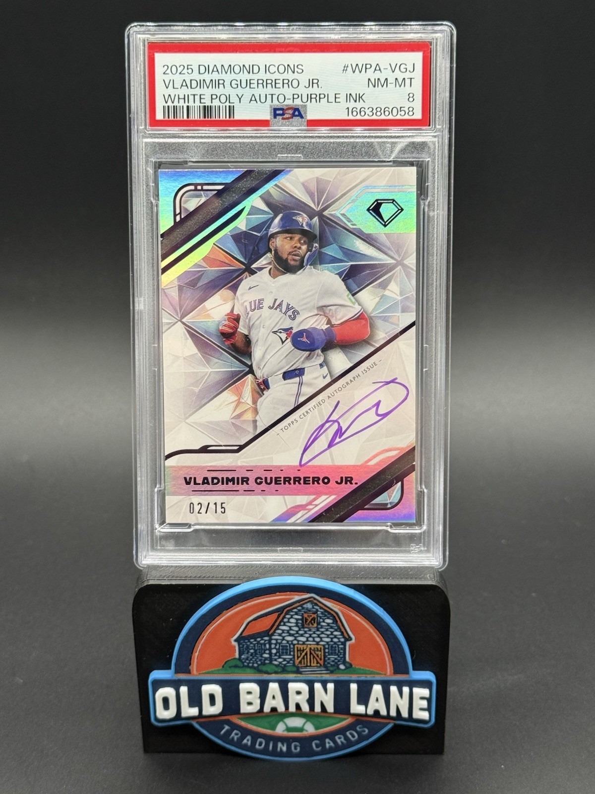 2025 Topps Diamond Icons White Poly Autographs Vladimir Guerrero Jr. / 15 PSA 9 view 1