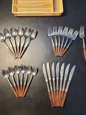 Interpur Stainless Steel Silverware Set! 26pcs Vintage Japanese 1970s!