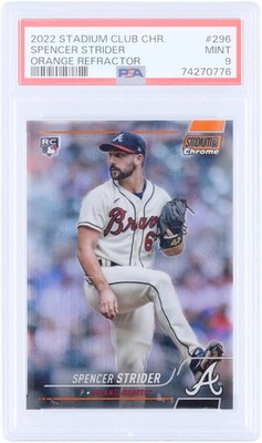 Spencer Strider Braves '22 Topps Stadium Club Chrome 296 12/25 PSA 9 Rookie Card