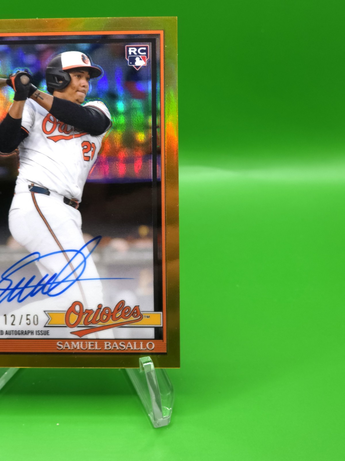 2026 Topps Chrome- Samuel Basallo 1991 Auto RC Gold Refractor SSP #/50 Orioles view 5