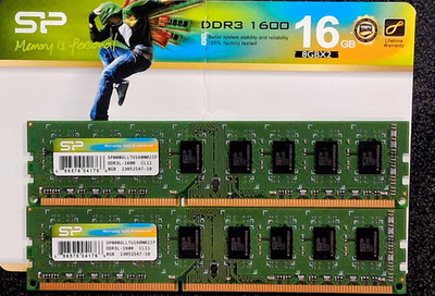 Silicon Power DDR3 1600 MHz DIMM  16GB (2x 8GB), 240pin Memory RAM 16G