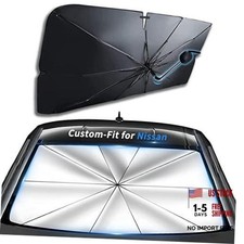 Custom-Fit for Nissan Windshield Sun Shade Umbrella, 360 Rotation Bendable Car