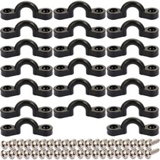 Kayak Pad Eye Kit 20PCS Nylon Bungee Deck Loops Tie Down Pad Eye with 40 Scre...