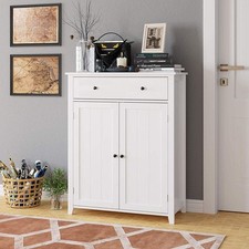 Free Standing Home Bathroom Floor Cabinet Storage Cupboard 3 Shelves
