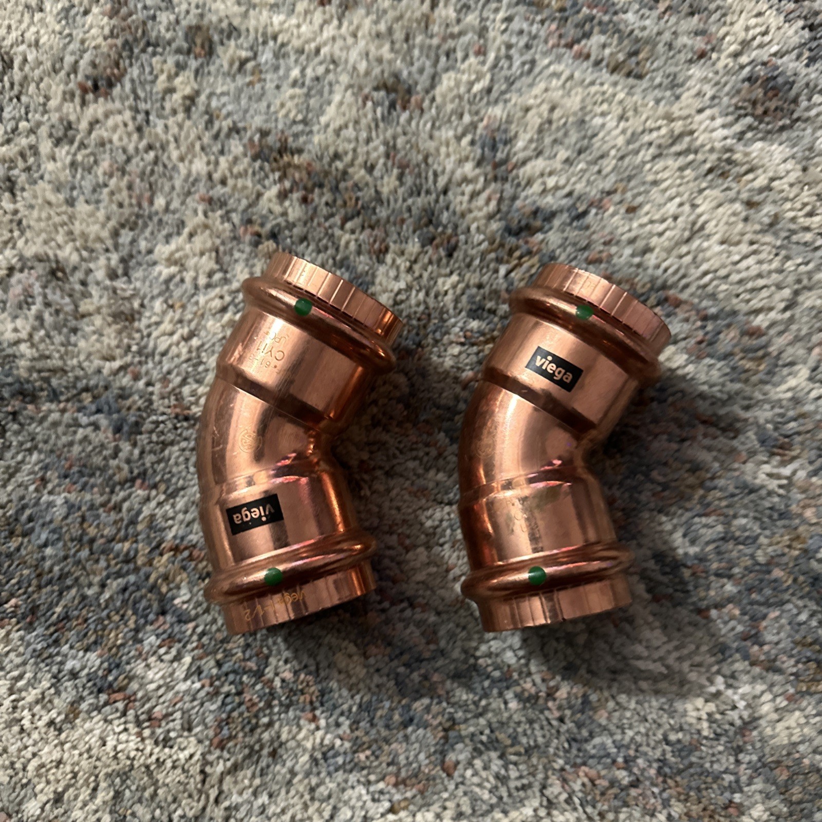Lot of 2- Viega ProPress 1-1/2" Copper 45 Elbows (PxP) 77038