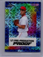 Luis Perales 2024 Leaf Baseball 1/1 Pre Production Proof