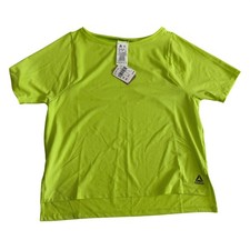 Reebok Womens Speedwick OS Perf Tee Neon Lime Green Mesh Training Top XS DU4116