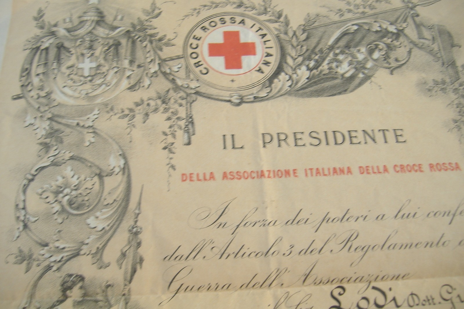 SANITA' MILITARE-BREVETTO DI NOMINA 1888 A "MEDICO ASSISTENTE DI 1a CLASSE CRI"