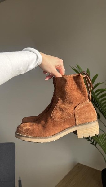 Women Boots Mustard Leather 40