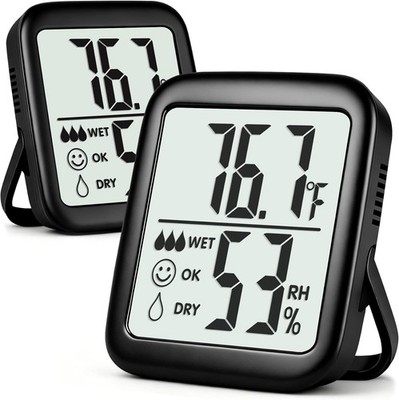 2 Pack Room Thermometer for Home, Indoor Hygrometer Humidity Meter Gauge, Digita