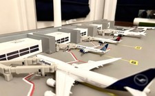 1:400 scale model airport terminal for wide a...