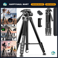 73" Aluminum Camera Tripod Phone Stand, Lightweight Travel Tripod for Photogra