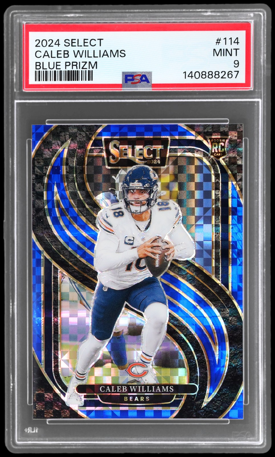2024 Panini Select Caleb Williams #114 PSA 9 RC Premier Level Blue Prizm 129/175