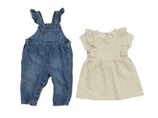 Zara Baby Girl Dress Floral Ruffles  Baby GAP Overalls Size 9-12 Months Bundle