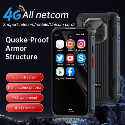 3.8'' 4G LTE MINI S10 6GB + 128GB Android Rugged Mobile Walkie Talkie PTT Phone