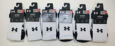 Under Armour Team Cushioned Crew Socks, Size 13.5k - 4.5, White 6 PAIRS 