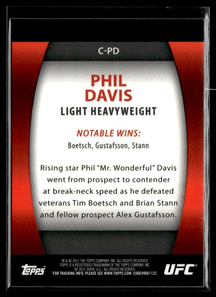 2011 Topps UFC Title Shot Contenders Phil Davis #C-PD - Image 2 of 2