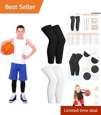 Boys/Girls Compression Leg Sleeves - Non-Slip UV Protection for Athletics