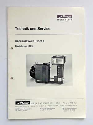 METZ MECABLITZ 60 CT-1 / 60 CT-2 / Technische Service-Broschüre / Rarität