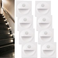 8x LED stair lights with motion detector recessed wall lights light 230V